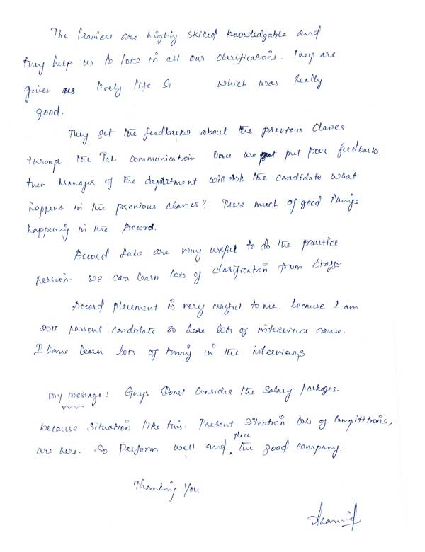 dotnet Student Testimonial