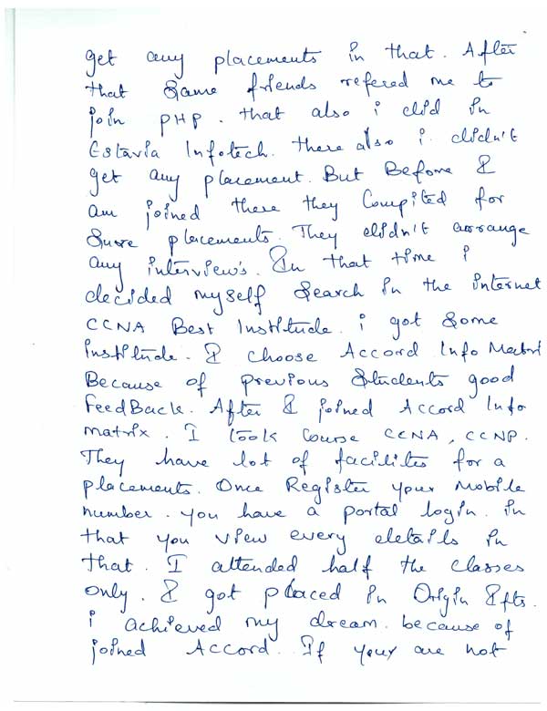 CCNA Student Testimonial